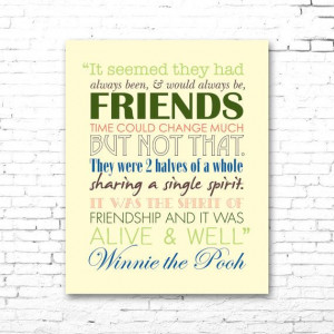 WINNIE The POOH Friendship Quote PRINTABLE Artwork | Earth Tones
