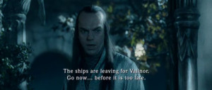 Elrond : Tollen i lû. I chair gwannar na Valannor. Si bado, no círar ...