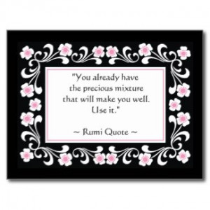 Rumi Quote Inspirational Motivational Postcard postcard