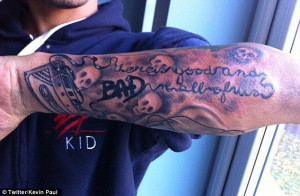 Etching: Aston shows off his new tattoo done by Derby based tattooist ...