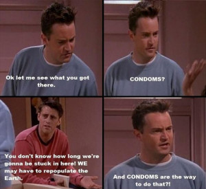 funny quotes about condoms, friends tv show