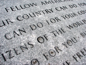 famous “As not, what your country can do for you” quote ...