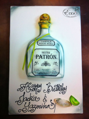 Patron #Tequila #Birthday #Cake - http://www.eddascakedesigns.com/
