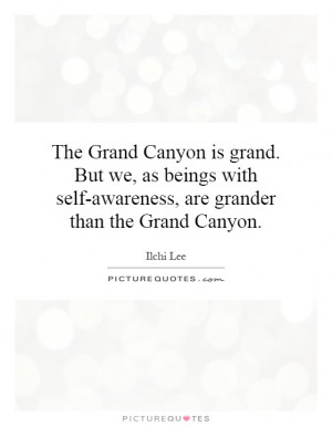 The Grand Canyon is grand. But we, as beings with self-awareness, are ...