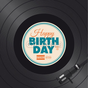 Vektor: Happy birthday card. Vinyl illustration vector design