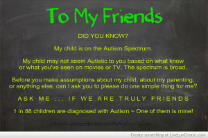 To My Friends - Autism