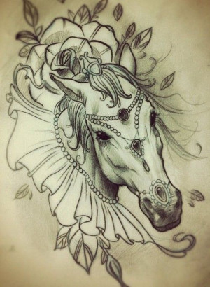 horse shoulder tattoo