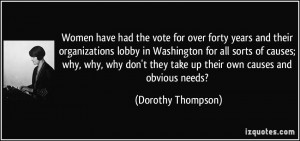Women have had the vote for over forty years and their organizations ...