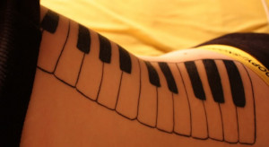 Rib Side Piano Keys Tattoo Design