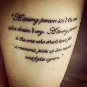 Black Ink Quote Poem Tattoo On Half Sleeve