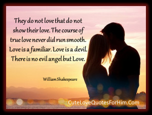 Quotes on love by William Shakespeare