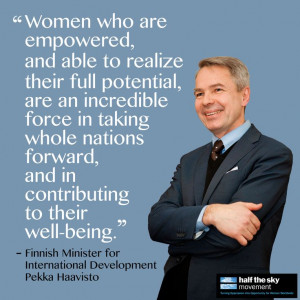 ... Pekka Haavisto explains why gender equality is an important priority