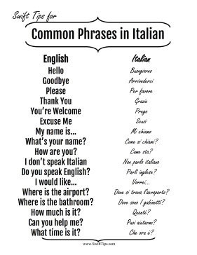 to italian phrases tourists visiting italy can learn basic phrases ...