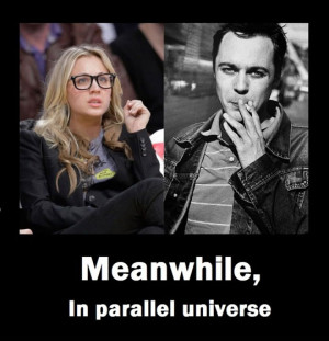 Penny and Sheldon in a parallel universe