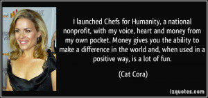 launched Chefs for Humanity, a national nonprofit, with my voice ...