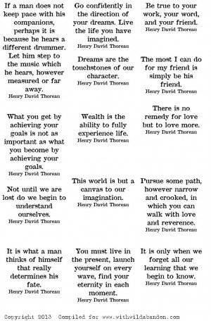 Printable page of Thoreau Quotes. (the blog is worth checking for ...