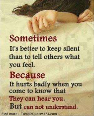 sometimes, it's better to keep silent...
