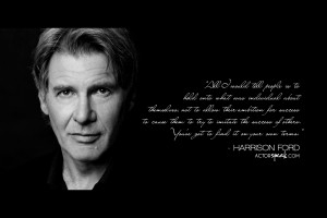 WALLPAPER: Harrison Ford quote on acting with photo