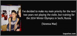... training for the 2014 Winter Olympics in Sochi, Russia. - Vanessa Mae