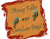 ... Quote, Chocolate Music Notes Graphic for Quilt Blocks, Pillows, Fabric