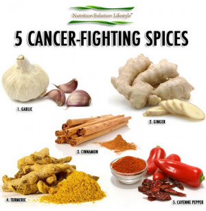 ... about the five cancer fighting spices featured in the photo