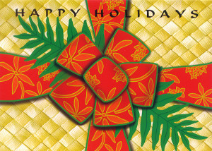 hawaiian christmas cards retro tiki hawaiian santa card new hawaiian ...