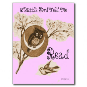 Little Bird Told Me.. Read!. Post Cards