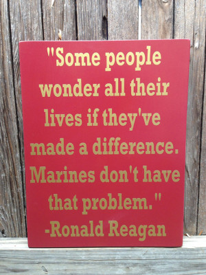 Gift for Veteran US Marine Corps USMC Ronald Reagan Quote Wood Sign ...