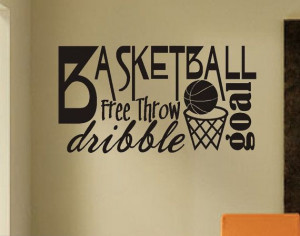 Vinyl Wall Lettering Quotes Decals Basketball Word Sports Collage on ...