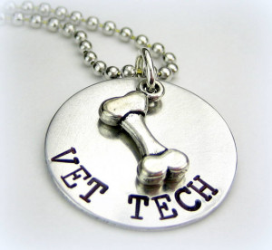 ... Dog Bone Necklace or Keychain - aluminum disc hand stamped dog bone