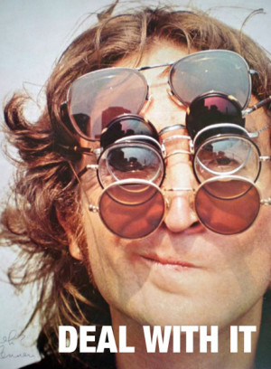 glasses, john lennon, photography, quote, saying, text, typography