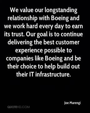 Joe Marengi - We value our longstanding relationship with Boeing and ...