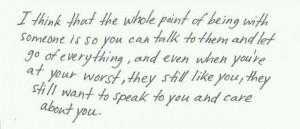 The point of being with someone