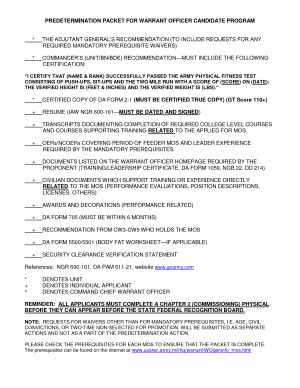 Warrant Officer Packet Example Resume