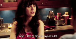 New Girl Quote (About gif, myself, sing, singing)