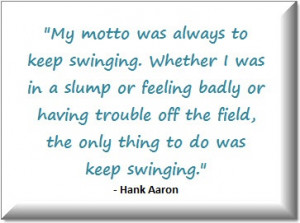 Hank Aaron inspirational quote
