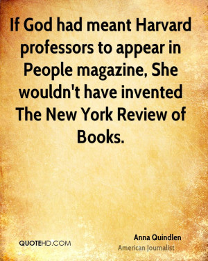 If God had meant Harvard professors to appear in People magazine, She ...