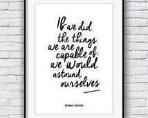 Thomas Edison quote, Inspirational quote, Quote poster, Inspirational ...