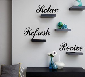 Relax REFRESH Revive Wall Quote Art Mural Stickers Wall Decals Home ...