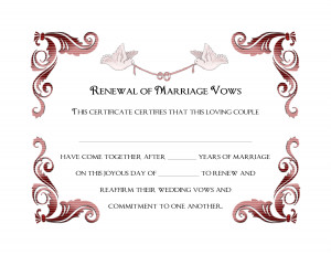 Free Renew Marriage Vows Printable Certificate Burgundy - PDF