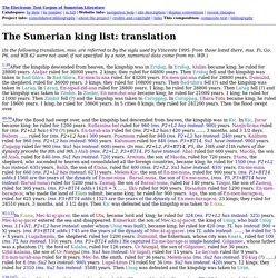 The Sumerian king list: translation - Мозилин ...