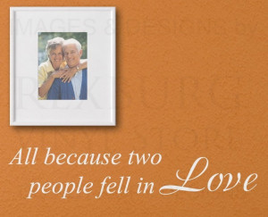 All Because Two People Fell In Love Wall Quote Vinyl Art Sticker Decal ...