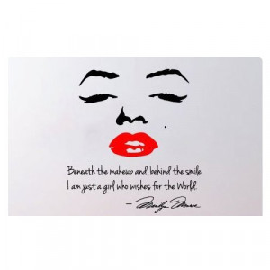 Marilyn Monroe Wall Decal Decor Quote Face Red Lips Large Nice Sticker ...