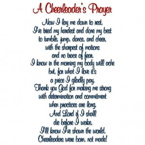 Cheerleaders Prayer! We need this on the back of a shirt