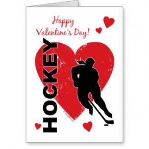 Valentine's Day Hockey Hearts (female) Greeting Card