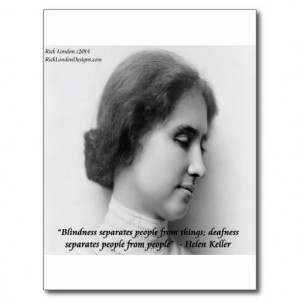 Helen Keller & Famous Deaf/Blind Quote Postcards