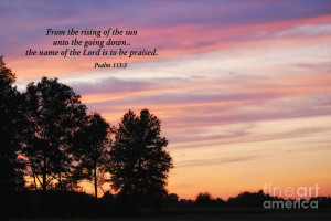 Sunset With Psalm Scripture Photograph