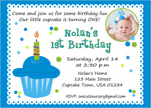 Sweet Cupcake Boy First Birthday Invitation First Birthday Invitation ...