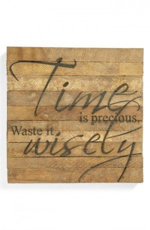 time is precious, waste it wisely!