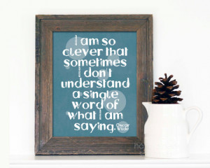 Funny Typography Poster Oscar Wilde Quote So Clever Sarcastic Digital ...